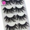 Mink Lashes 25mm False Eyelashes LASGOOS Siberian Luxurious Soft Cross Thick Very Long Wedding Dram Party 5 Pairs Pack 3D Fake Eye Lashes (E87-5)