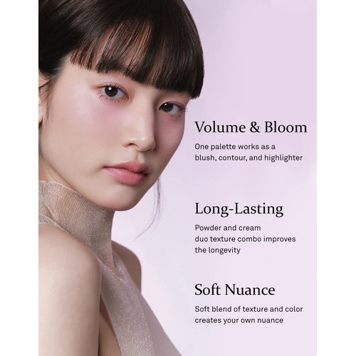 HINCE True Dimension Layering Cheek #L003 DREAMLIKE - Cream & Pressed Powder 2 Different Shades & Textures - Silky Seamless Long Lasting Blush Makeup - Silver Lavender & Bright Pink Color