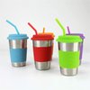 8 Pack - Reusable Regular Size Silicone Drinking Straws with 1 Cleaning Brushes, tifanso Extra long Flexible Coffee Drinking Standard Size Straws for 20oz and 30oz Tumblers and Mason Jars