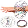 Flow Ring Spinner Ring Arm Toy - Arm Slinky Stainless Steel Spring Toy Metal Slinky Magic Flow Bracelet Spinner Rainbow Slinky Toy Rings for Girls - Rainbow Bracelet Metal Geometric Spinning Bracelet