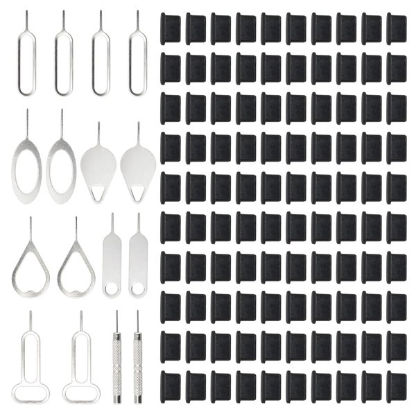 16 PCS SIM Card Removal Tool, SIM Card Tool, with 100 PCS Mobile Phone Dust Plugs Type-C Data Plugs, Smooth and Burr-Free, Easy to Use, Suitable for All Models of Mobile Phones