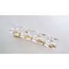 Generic 2 sizes block glass effect acrylic and metal alligator hair clip barrette (Size: 3.25), 1 Count (Pack of 1)