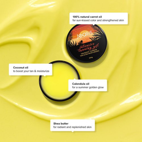 Jeallis Extreme Dark Intensive Tanning Luxe Gel Pineapple, Tan Accelerator for Outdoor Sun and Tanning Beds, Sun Tan Intensifier with Dark Carrot Sun Tanning Oil for Natural Faster Darker Tan 6.8oz