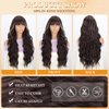 MERISIHAIR Brown Wavy Wig with Bangs,Long Brown Highlight Wig for Women,Heat Resistant Synthetic Wigs Daily Party Holiday Festival Chrismas Travel Used