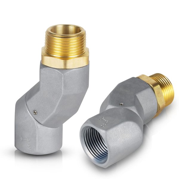 (1" NPT, 2PCS) Fuel Hose Swivel 360 Rotating Connector for Fuel Transfer Pump Fuel Nozzle Multi Plane Fuel Plane Swivel,Fuel Pump Tank Hose Swivel for Transfer Diesel Gasoline Kerosene