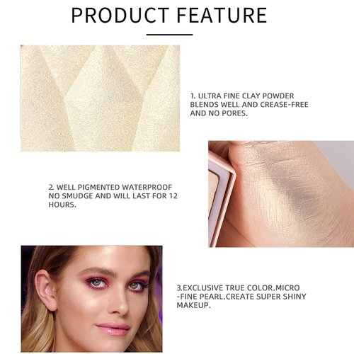 AKARY Face Glitter Blush Pink Shimmer Highlighter Blusher Powder Makeup Cosmetics Facial Contour Corrector Shine Rouge (#03 Fairy Powder)