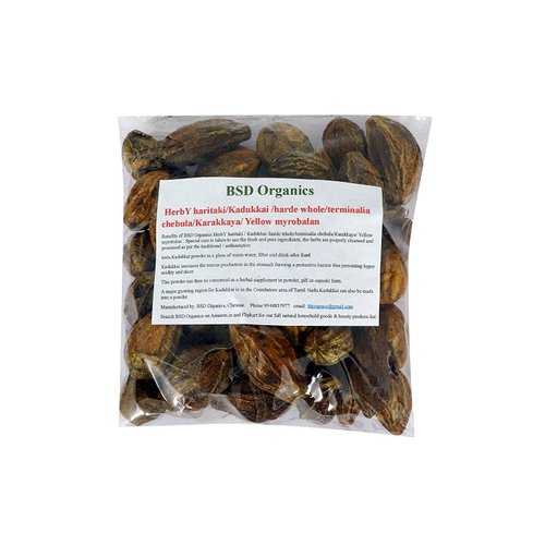 BSD Organics HerbY Haritaki/Kadukkai/harde whole/terminalia chebula/Karakkaya/Yellow myrobalan-500 grams(1.1 pounds)