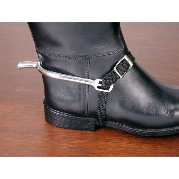 JTI EquiRoyal Black Braided Nylon Spur Straps English