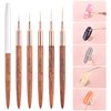 KADS Fine Liner Brush, Nail Art Striping Brushes 6/9/12/15/18mm Thin Line Nail Brush Detail Drawing Brush Gel Nail Polish Brush (Set of 5Pcs)