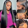 Profairsor 24 Inch Straight Frontal Wigs Human Hair 13x4 Lace Front Wigs Human Hair Straight 180% Glueless Lace Front Wigs human hair Pre Plucked Lace Wigs Human Hair Straight 13x4 Human Hair Wigs