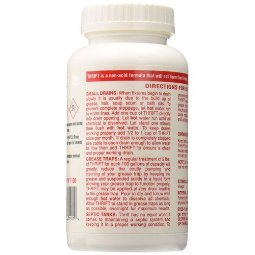 Thrift T-100 Alkaline Based 1-Pound Granular Drain Cleaner,Red