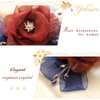 Yokawe Flower Hair Barrettes Bridal Wedding Hairpin Organza Flowers Hair Clips Crystal Prom Hair Accessories for Women