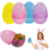 Fillable Easter Eggs Jumbo 6 InchTranslucent (6-Pack) Colorful Plastic Jumbo Easter Eggs, Stands Upright, Perfect For Easter Egg Hunt, Surprise Egg, Easter Hunt,6" Giant Fillable Eggs