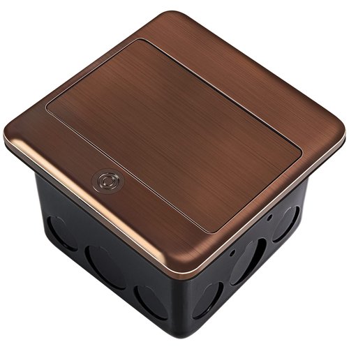 Vagueior Recessed Floor Electrical Outlet Kit,Waterproof Electrical Outlet Covcer Box,Hidden GFCI Outlet+20A Tamper-Resistant Receptacle Outlet with Slow Elastic Damping，ETL Certified,Bronze