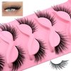 Fox Eye Lashes Wispy Eyelashes 19mm Long Cat-Eye Lashes Angel Wing Lashes Faux Mink False Eyelashes Natural Look 5 Pairs pack(XF06)