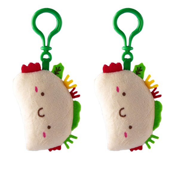 Taco Cat Goat Cheese Pizza Plush Keychain Set - Taco