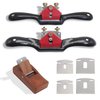 boeray 2pcs Adjustable SpokeShave with Flat Base, 6pcs Metal Blade and 1pcs Portable Woodworking Planes Wood Working Hand Tool Perfect for Wood Craft, Wood Craver, Wood Working
