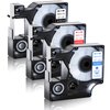 GREENCYCLE Label Tape 45011 45012 45020 Compatible for DYMO D1 1/2" (12mm) x 23ft (7m) for LabelManager 210D 220P 260P 160 280 420P 350 360D 450 COLORPOP LMPnP LP250 (Blue/Red/White on Clear, 3 Pack)