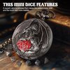 Banloga Mini DND Dice Set, 7 Pcs Metal Dice Set with Embossed Pattern, Dungeons and Dragons Dice for Role Playing Board Games(Dragon, Ancient Silver)