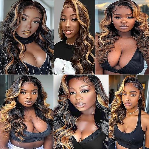 12 14 16 Inch P1B/30 Hair Bundles Highlight Body Wave Human Hair Bundles Brazilian Virgin Hair Two Tone Black Mixed With Light Brown Bundles Human Hair Color #1B30 Bundles Hair Weave