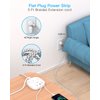20W USB C Power Strip, 3 Outlet 4 USB Ports Flat Plug Power Strip No Surge Protector for Cruise Ship Travel, 5 ft Long Extension Cords, Desktop Power Strip for Dorm Home Office