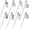 inSowni 8 Pieces Silver Metal Retro Ancient Asian Chinese Traditional Hanfu Hair Sticks with Flower Pendants Bohemian Long Hair Forks Bun Updo Holders Hairpins for Women Girls