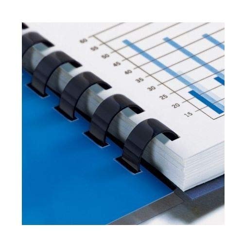 CFS Products Plastic Comb Binding Spines, 1/2 Inch Diameter, Black, 90 Sheets, 100 Pack