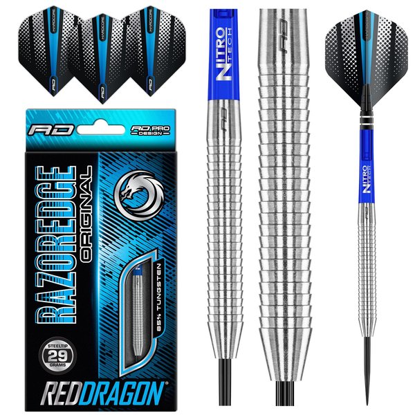 RED DRAGON Razor Edge Original 29g Tungsten Darts with Flights and Stems