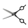 Very Sharp Kobaruto - Rebel - 440c Silver Black Cobalt 6" 35% Cut Ratio Hair Thinning Shears Scissors for Stylists and Barbers