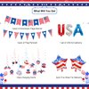 Chilfamy USA Party Decorations, Red Blue White Decorations with American Flag Banner, 12Pcs USA Hanging Swirls Decors, Pennant Bunting Banner, Foil Balloons for Welcome Home Patriotic Party Supplies
