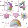 Unicorn Balloons Unicorn Birthday Party Decorations for Girls with Heart Star Rainbow Balloons Wedding Baby Shower Unicorn Party Supplies (Number 4)