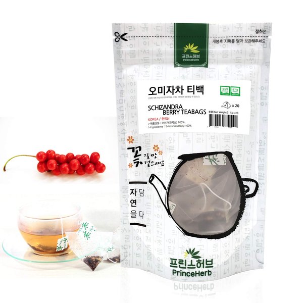 [Medicinal Korean Herb Tea] 100% Natural Schizandra Berry Tea / 20 Pyramid Teabags / 20 g 오미자 삼각 티백 차