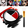 DE'LANCI Black White Red Face Body Paint with Brush, funny Clown Makeup for Halloween Special Effect, Long Lasting Waterproof SFX Makeup Face Painting Kit, Professional Halloween Joker Clown Makeup