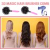 INVODA 3D Round Hair Brushes for Women Blow Drying Detangling Hairbrush 360 Degree Styling Hair Brush for Thick Curly Hair Circle Hair Comb for Wet and Dry Hair (2 PCS)