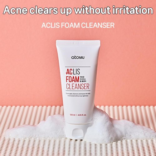 Atomu Mildly alkaline oily acne sebum removal deep cleansing ACLIS foam cleanser, 4.05 fl.oz.
