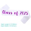KETAOO 2PCS Class of 2025 Sash, Purple Foil White Finally Graduated Cheerleader Class of 2025 Sashes for Graduation Party Supplies
