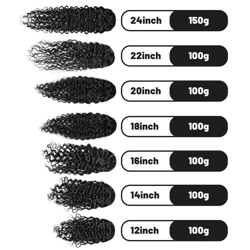 100% Human Hair Drawstring Ponytail Water Wave 1B Black Afro Ponytail Natural Black Color Brazilian Virgin Human Hair Ponytail Remy Hair Extensions For Black Women (14 inch(100G))