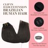 GOO GOO Clip in Hair Extensions Real Human Hair, Remy Human Hair Extensions Clip ins for Women, Natural Human Hair, 18inch 120g 7Pcs, 2 Dark Brown