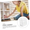 Toyvian Dollhouse Cake Cabinet Display Shelves Ornament Display Cabinet Kitchen Cabinets Decor Display Shelf Furniture Models Mini Cake Cabinet Small Cabinet Food Plastic White