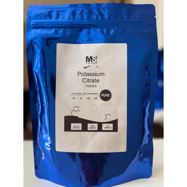 Potassium Citrate Powder, 500 Grams, Essential Hydration Electrolyte Supplement, Supports Mineral Balance, Heart, Joint, and Immune Health, Vegan Friendly