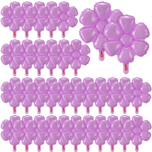 50 Pcs Daisy Flower Balloons 20x16 Inch, Flower Aluminum Foil Balloons Decorations for Party, Birthday, Baby Shower, Wedding Decor, Groovy Boho 60s Theme Party Decor Supplies (Multicolor)