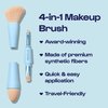 Alleyoop Multi-Tasker 4-in-1 Makeup Brush – All-in-One Sponge, Eyeshadow, Eyebrow, Liner & Blush Blending for Foundation, Concealer, Powder Buildable Coverage Vegan, Dual-Ended Travel-Friendly