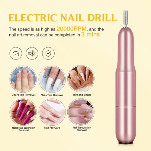SAVILAND Square Gel X Nail Kit – Nail Kit with Nail Drill 500PCS Medium Nail Tips 0.5Oz 4-in-1 Nail Glue Gel & U V/LED Nail Lamp Nail Art Design Acrylic Nail Kit Home Salon Christmas Gifts For Women