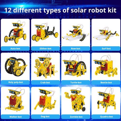 AESGOGO STEM Projects for Kids Ages 8-12, Solar Robot Science Building Kits, Birthday Gifts for 8 9 10 11 12-16 Year Old Boys Girls Teens, Robotics Powered by Sun or Battery(Not Include).