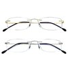 HIYANJN Rimless Readers Blue light proof reading glasses Women Men Anti Glare Filter Lightweight Eyeglasses (2-Pack,1.5)