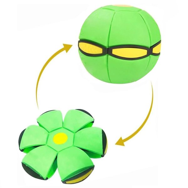 UFO Magic Ball, Pet Toy Flying Saucer Ball, Creative Doggy Disc Ball Stomp Magic Balls, Portable Decompression Flying Flat Throw Dog Ball Toy for Childrens Kids Small Dogs Outdoor Sports (Green)