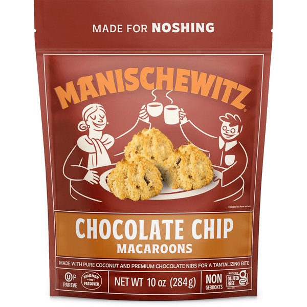Manischewitz Chocolate Chip Macaroons, 10oz Resealable Bag, Gluten Free, Kosher For Passover