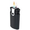 Flame-N-Torch Dual Butane Lighter with Windproof Torch and Soft Lighter Flames - Black