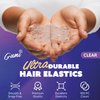 Gumi 3/4 Inch Small Clear Hair Elastics - 100 Ouchless No Damage Clear Elastic Hair Bands - Mini Snag Free Clear Rubber Bands for Hair Bun Ponytail-Tiny Ultra Durable Small Hair Ties for Women & Girls