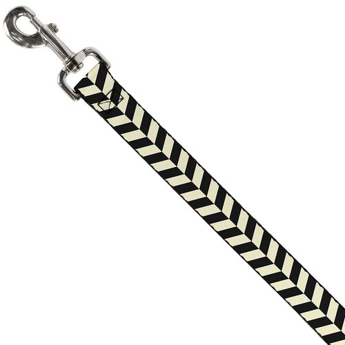 Dog Leash Rhombus Split Cream Black 4 Feet Long 1.5 Inch Wide